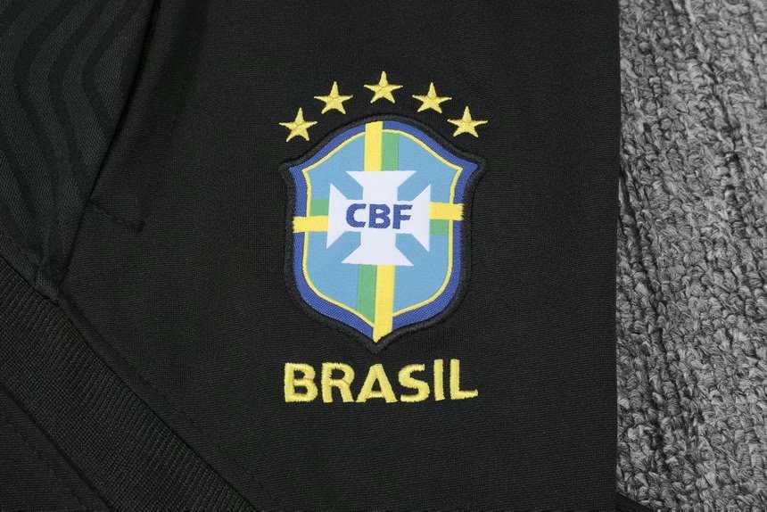 2021/22 Brazil Black Soccer Training Suit Mens