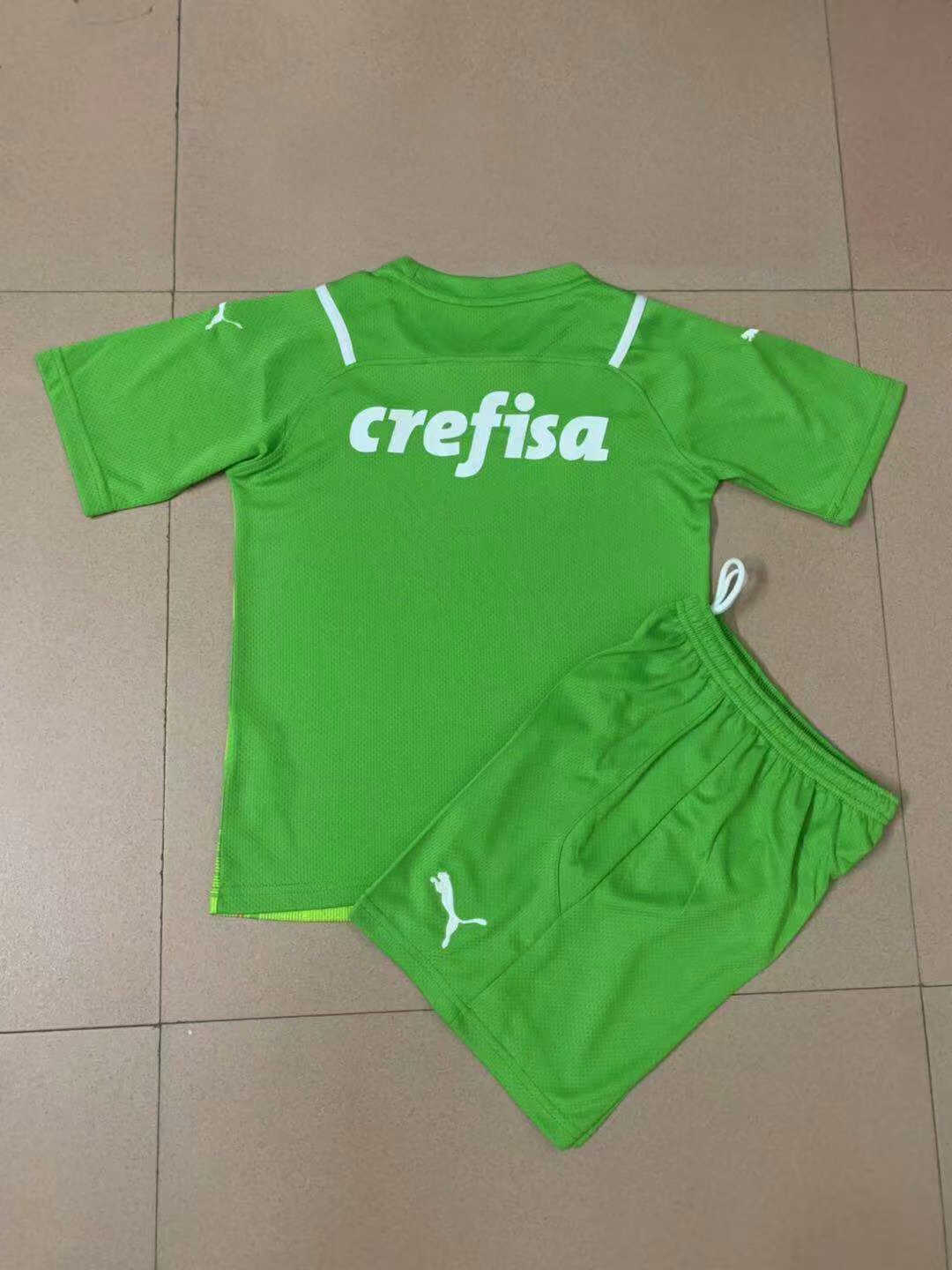 2021/22 Palmeiras Goalkeepr Green Soccer Kit (Jersey + Shorts) Kids