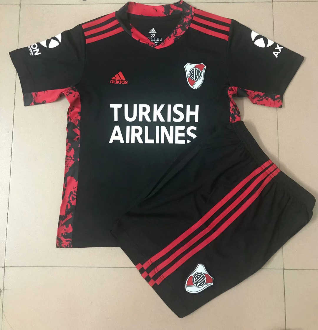 2021/22 River Plate Black Goalkeeper Soccer Kit (Jersey + Short) Kids 