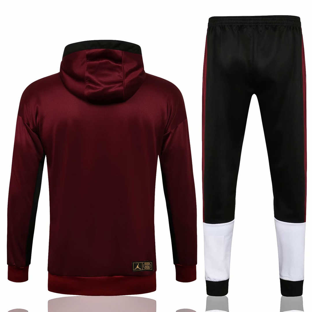 2020/21 PSG x Jordan Hoodie Burgundy Soccer Training Suit (Jacket + Pants) Mens 