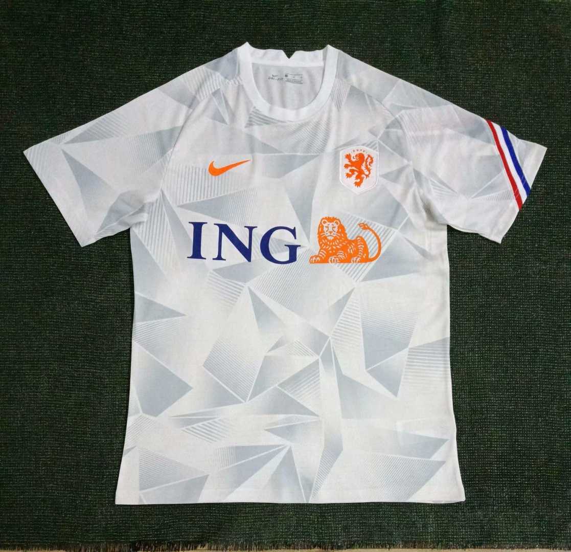 2021/22 Netherlands White Short Soccer Training Jersey Mens
