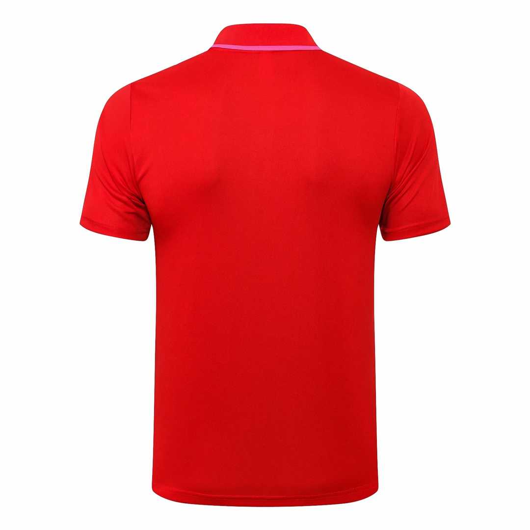 2021/22 PSG x Jordan Red Soccer Polo Jersey Mens