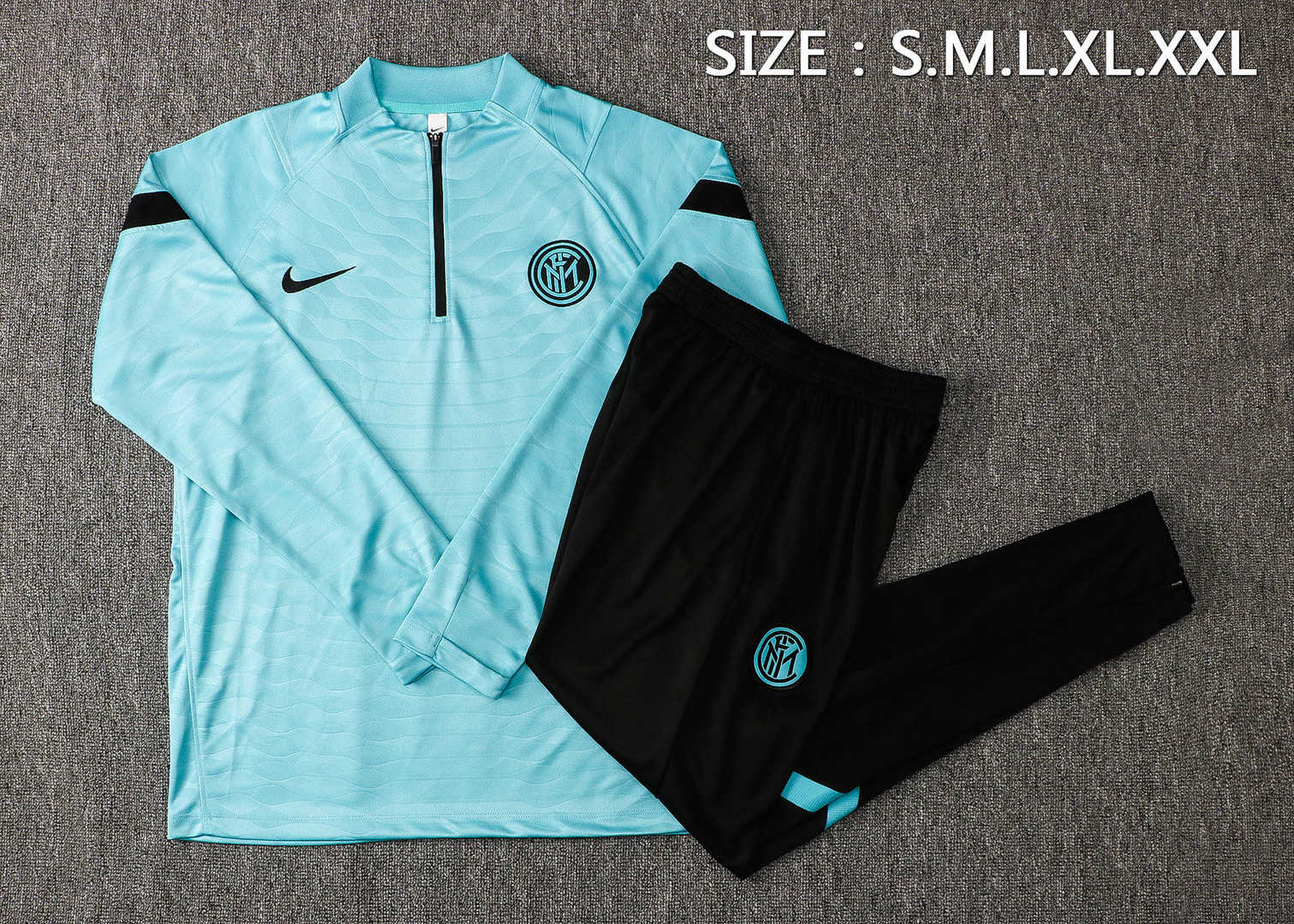 2021/22 Inter Milan Green Half Zip Soccer Training Suit Mens