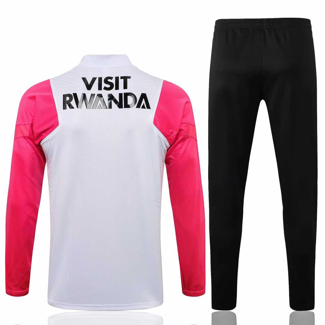 2021/22 PSG x Jordan White - Pink Half Zip Soccer Training Suit Mens