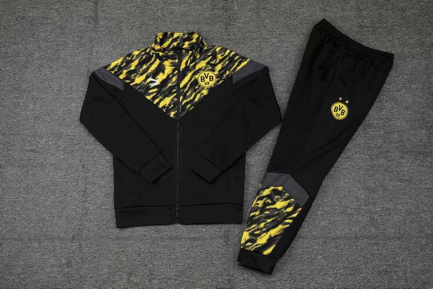 2021/22 Borussia Dortmund Black Soccer Training Suit (Jacket + Pants) Mens