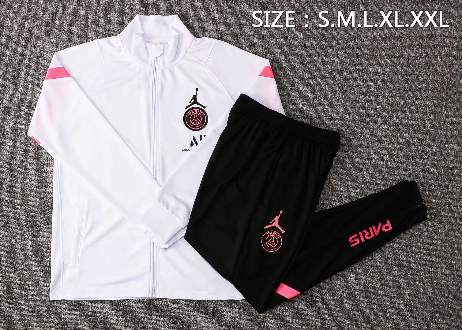 2021/22 PSG x Jordan White II Soccer Training Suit (Jacket + Pants) Mens
