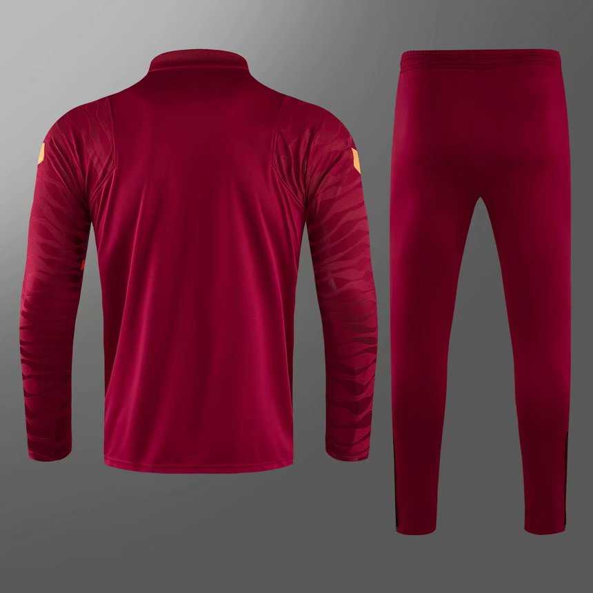 2021/22 Liverpool Maroon Half Zip Soccer Training Suit Kids