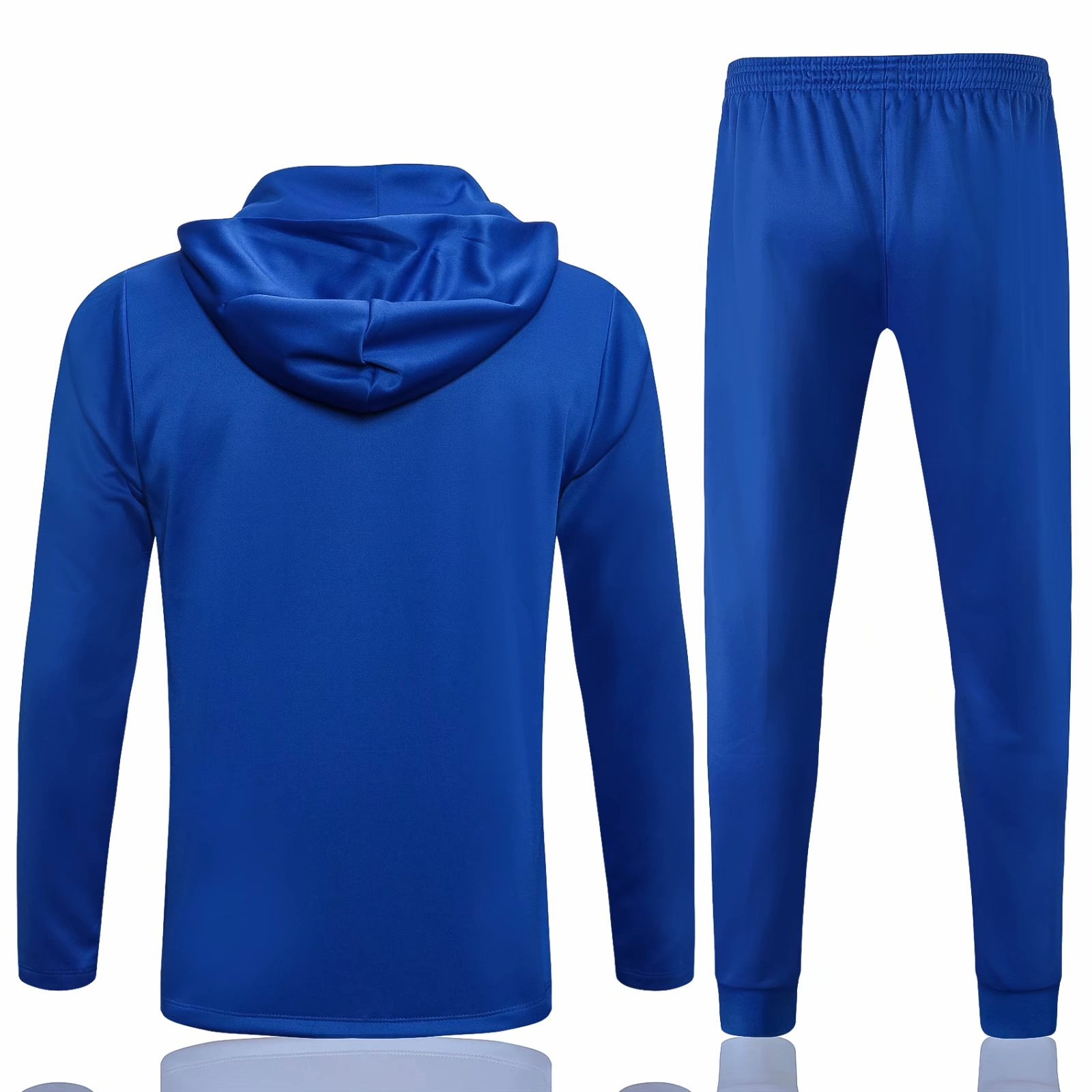 2021/22 Barcelona Hoodie Blue Soccer Training Suit(Jacket + Pants) Mens