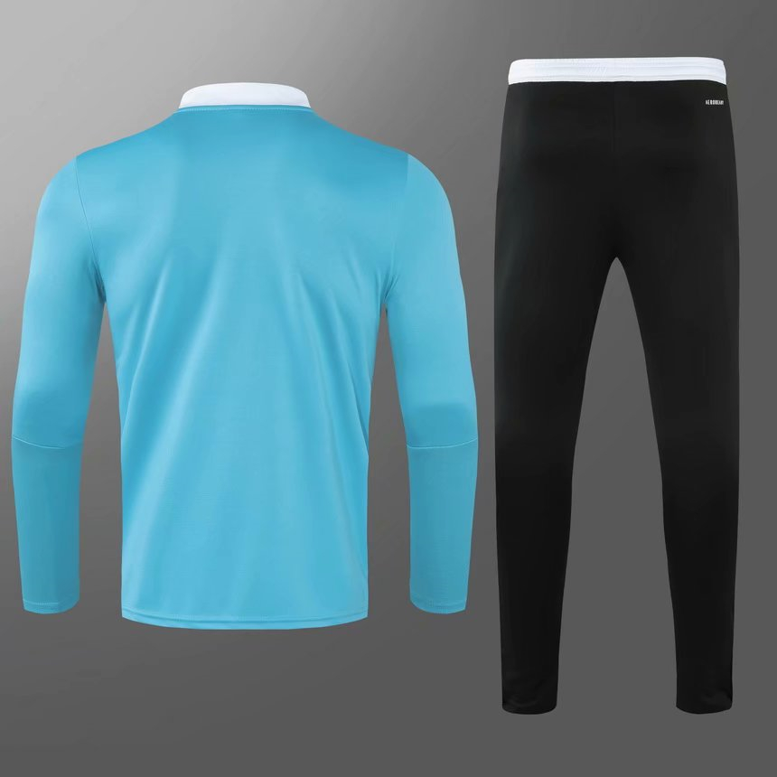 2021/22 Real Madrid Blue Soccer Training Suit(SweatJersey + Pants) Kids