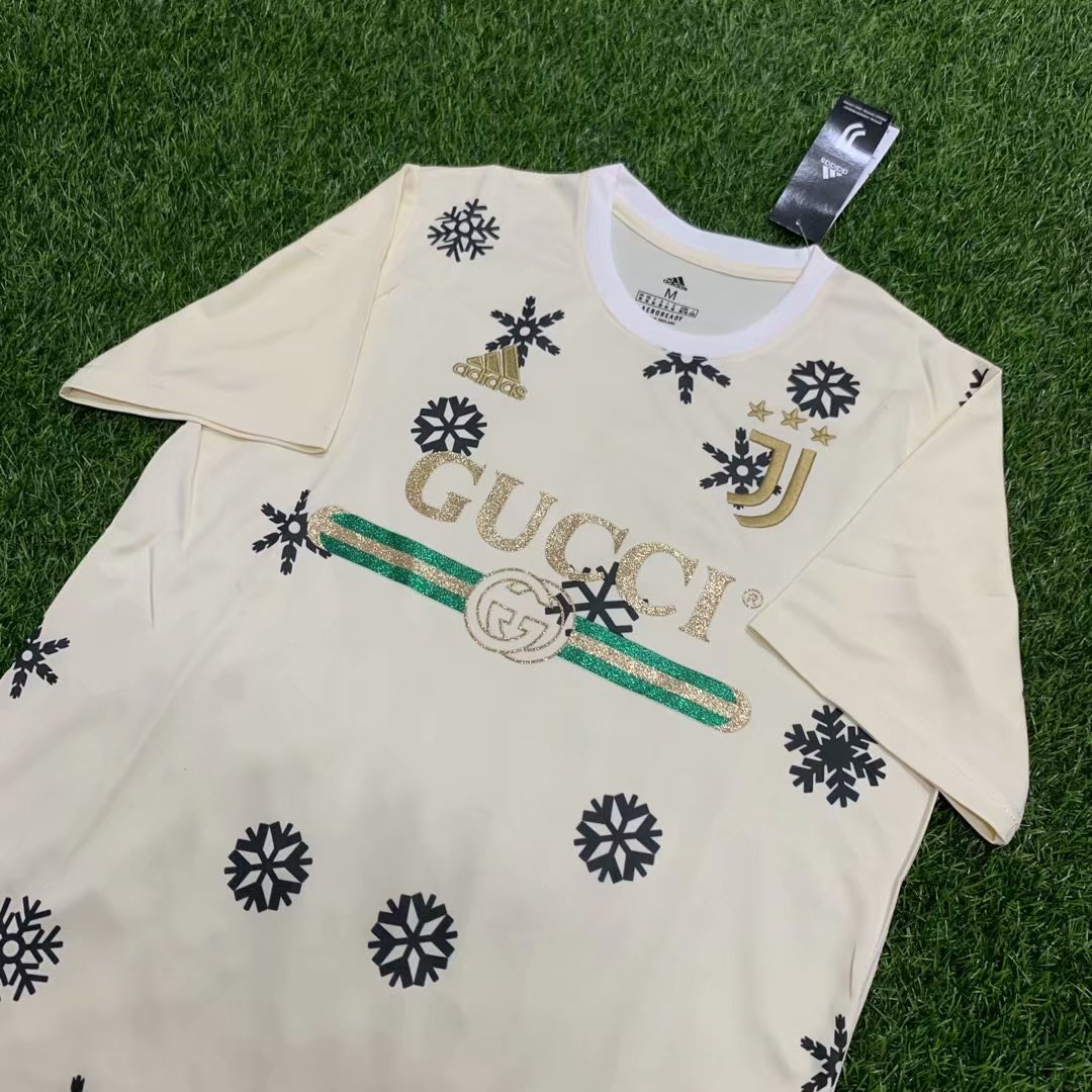 2021/22 Juventus White x Gucci Mens Soccer Jersey Replica 