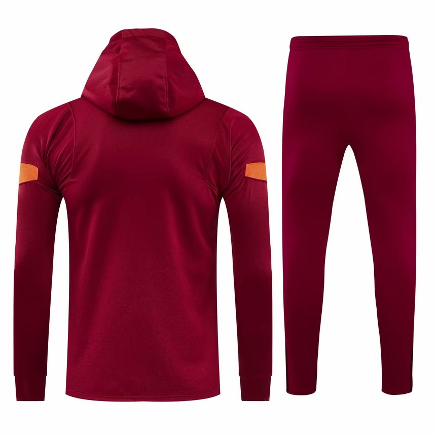 2021/22 Liverpool Hoodie Burgundy Soccer Training Suit (Jacket + Pants) Mens
