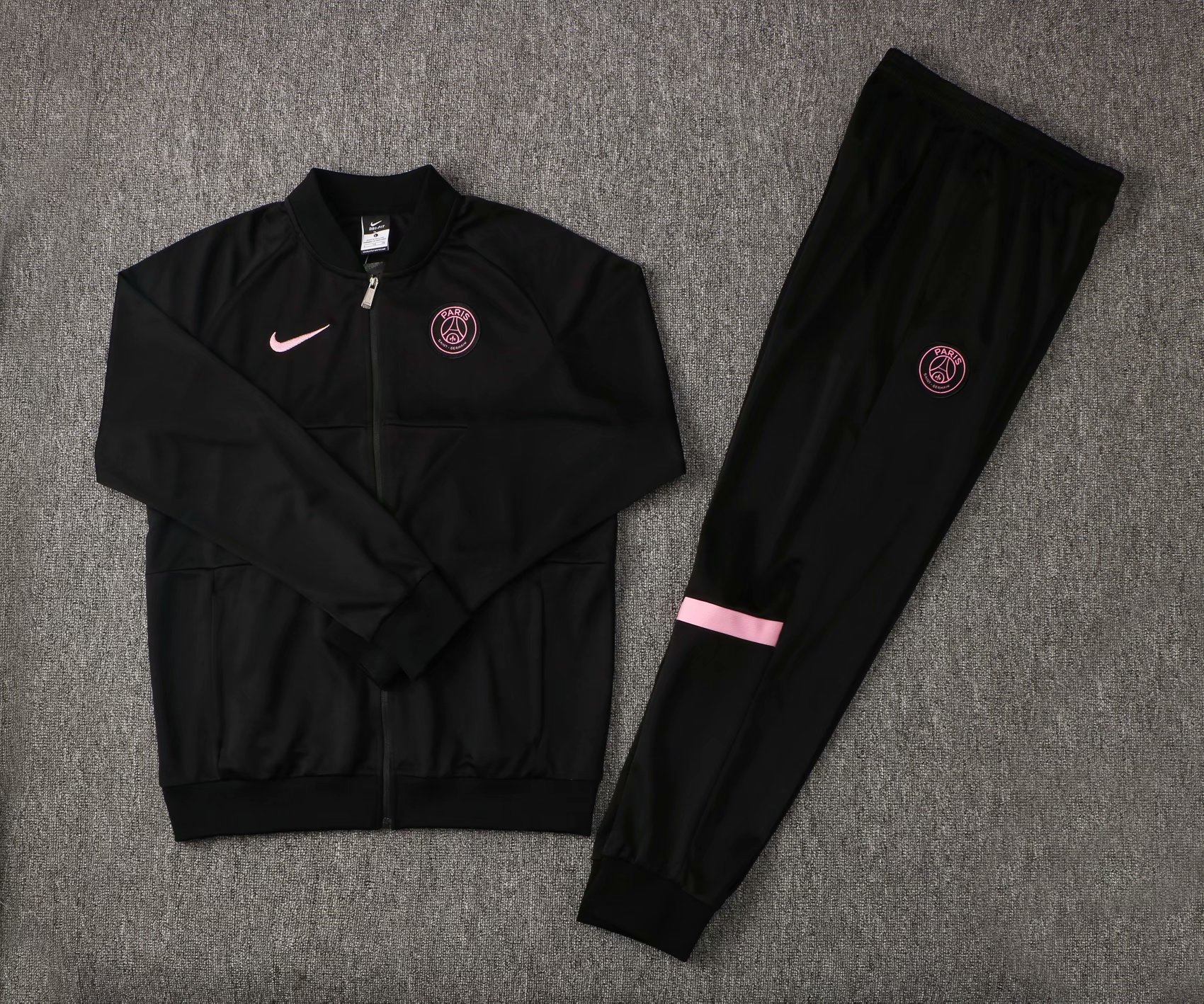 2021/22 PSG Black Soccer Training Suit (Jacket + Pants) Mens