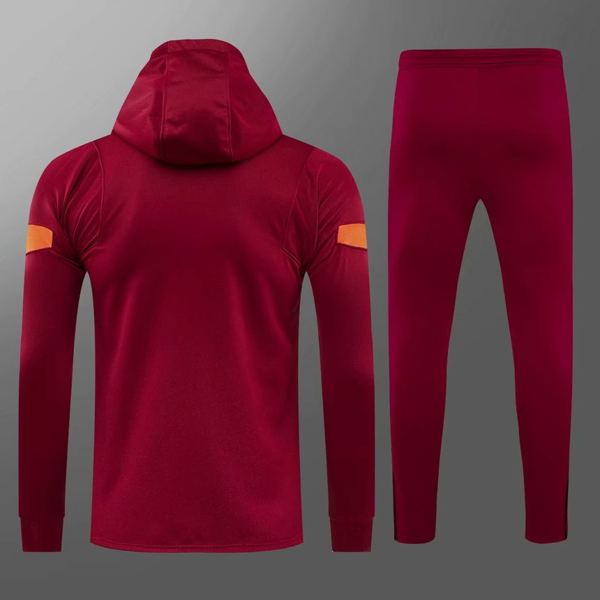 2021/22 Liverpool Hoodie Burgundy Soccer Training Suit (Jacket + Pants) Kids