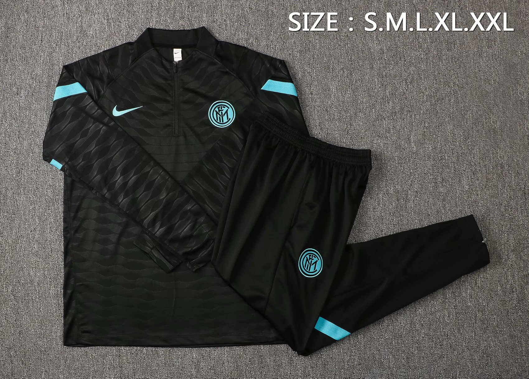 Inter Milan 2021/22 Black Soccer Training Suit Mens