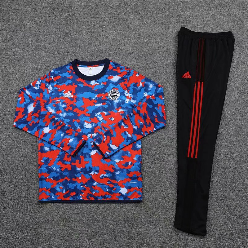 Bayern Munich 2021/22 Red Pattern Soccer Training Suit Mens