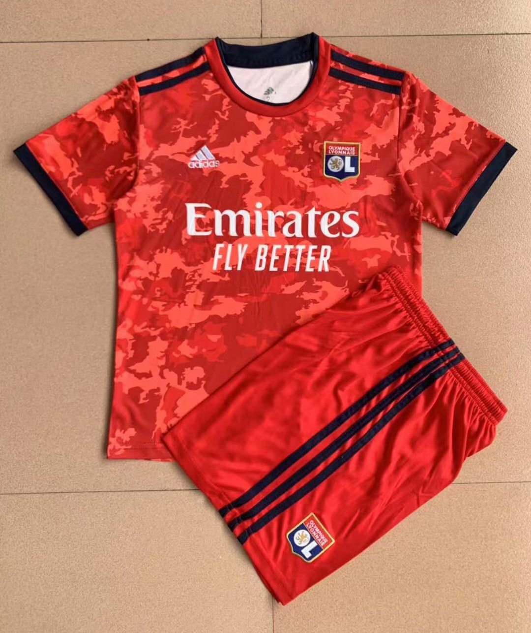 Olympique Lyonnais 2021/22 Away Soccer Kit (Jersey + Shorts) Kids