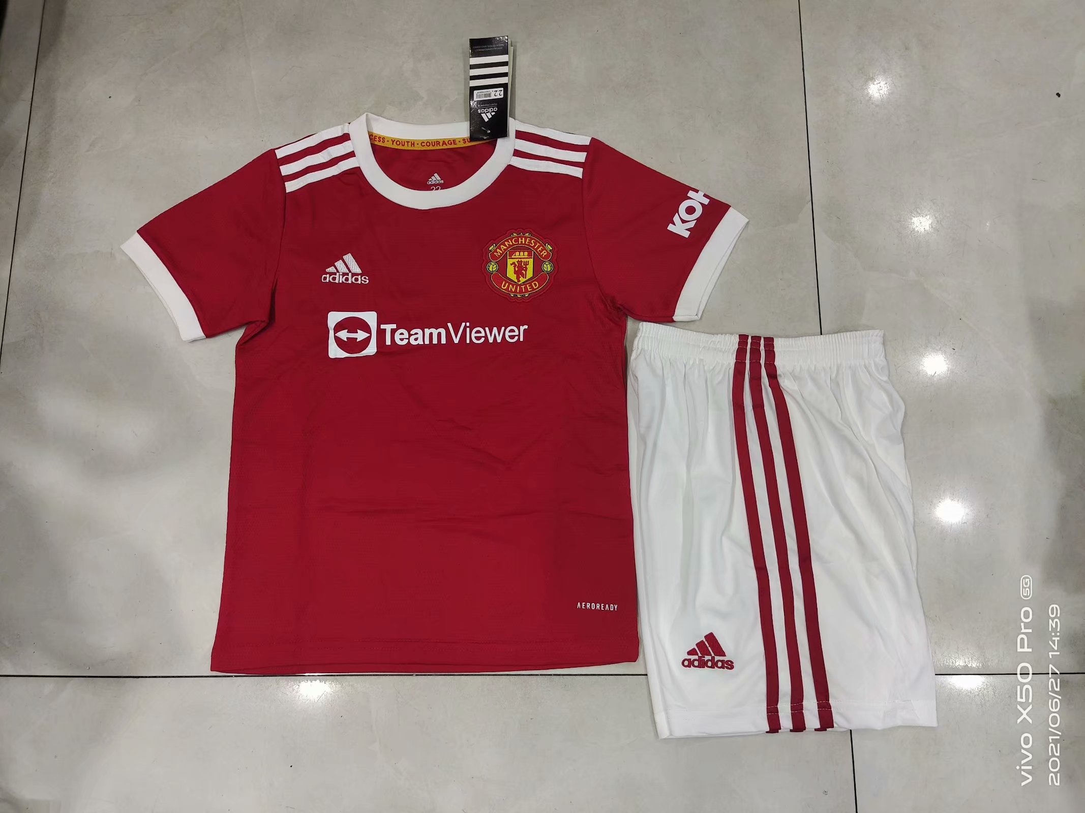 Manchester United Soccer Jersey + Short Replica Home Youth 2021/22