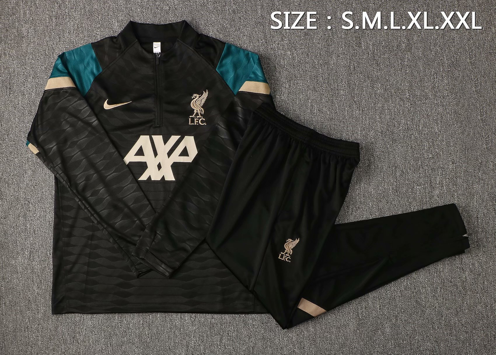 Liverpool Soccer Training Suit Black GB Mens 2021/22 