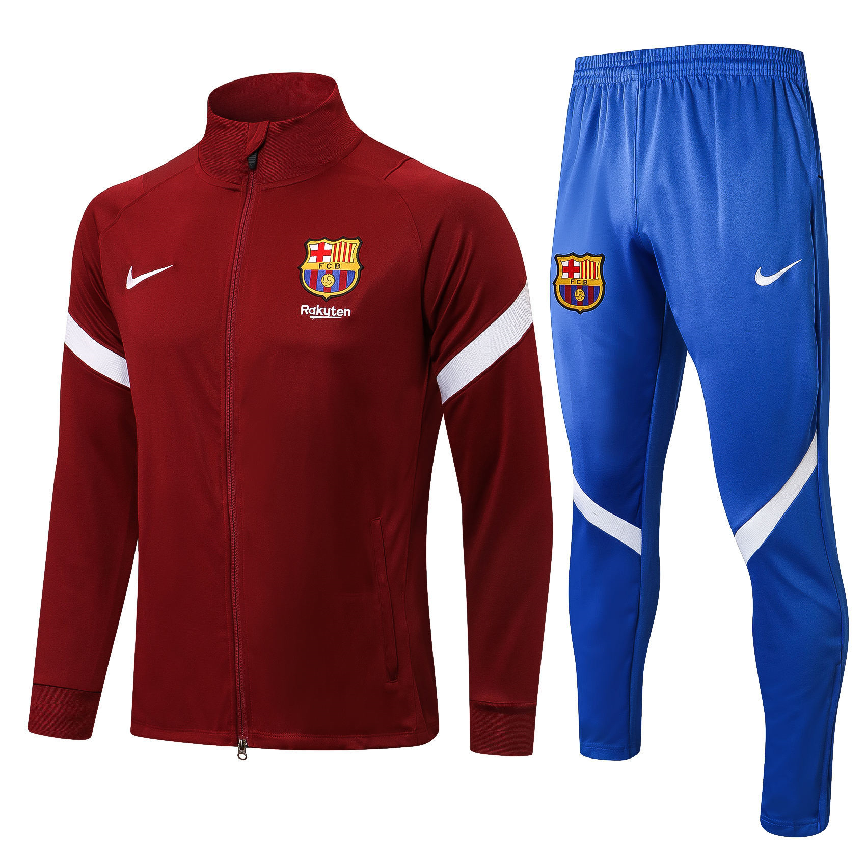 Barcelona Soccer Training Suit Jacket + Pants Maroon Mens 2021/22 ...