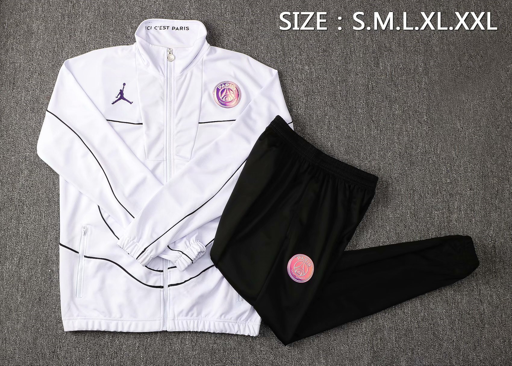 PSG x Jordan Soccer Training Suit Jacket + Pants White Mens 2021/22 
