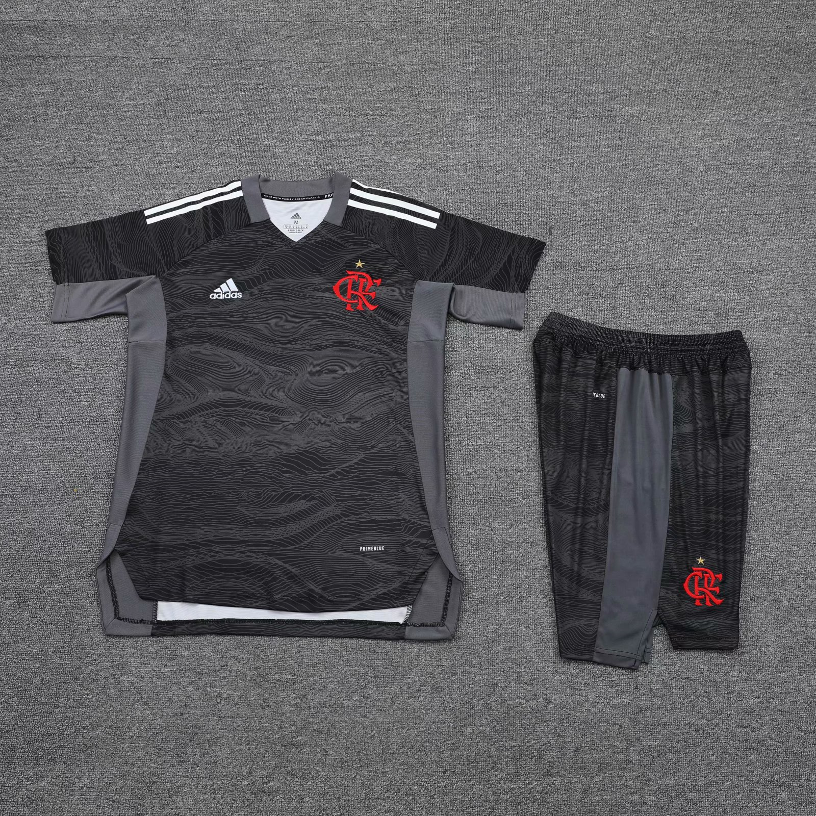 Flamengo Soccer Jersey + Short Replica Goalkeeper Black Mens 2021/22