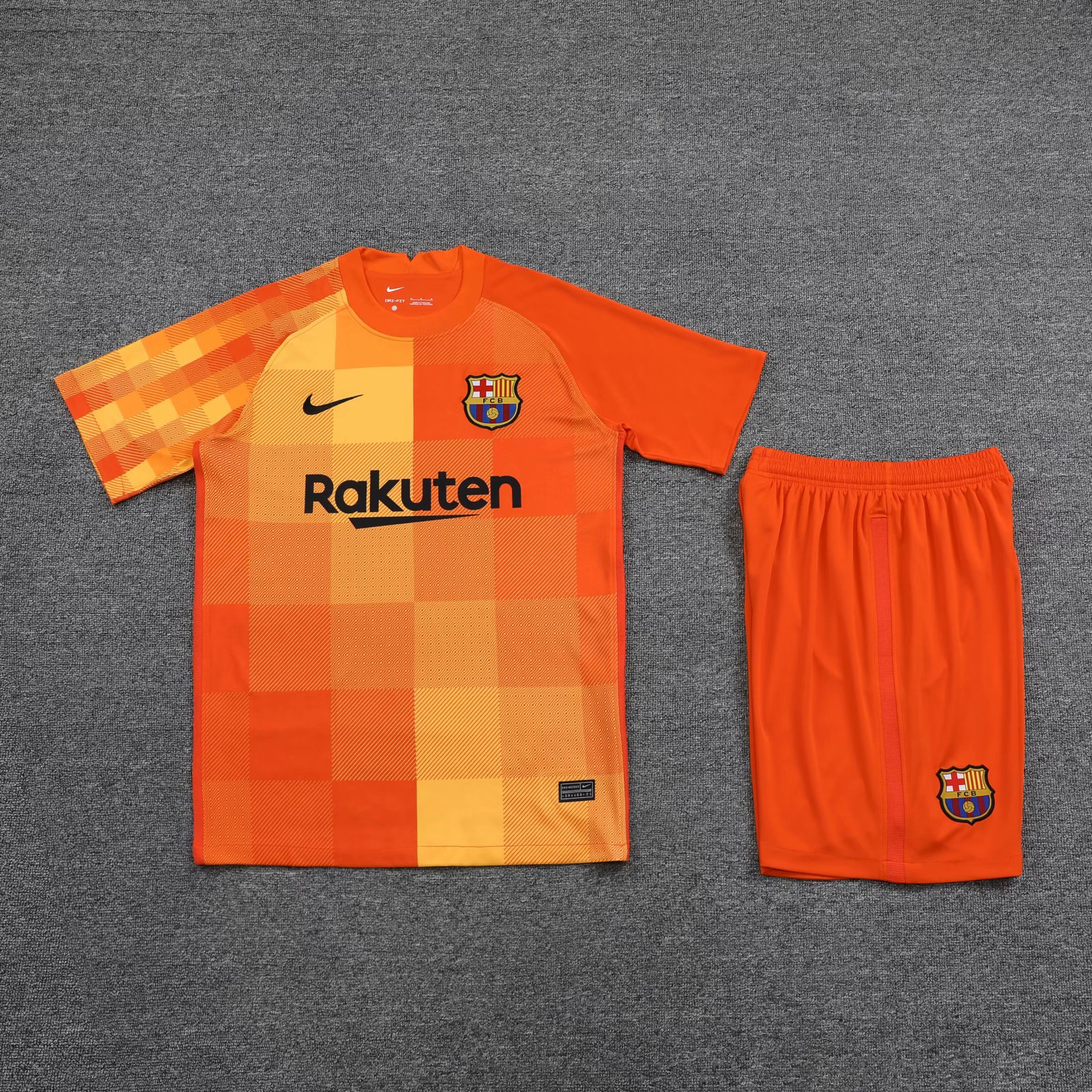 Barcelona Soccer Jersey + Short Replica Goalkeeper Orange Mens 2021/22