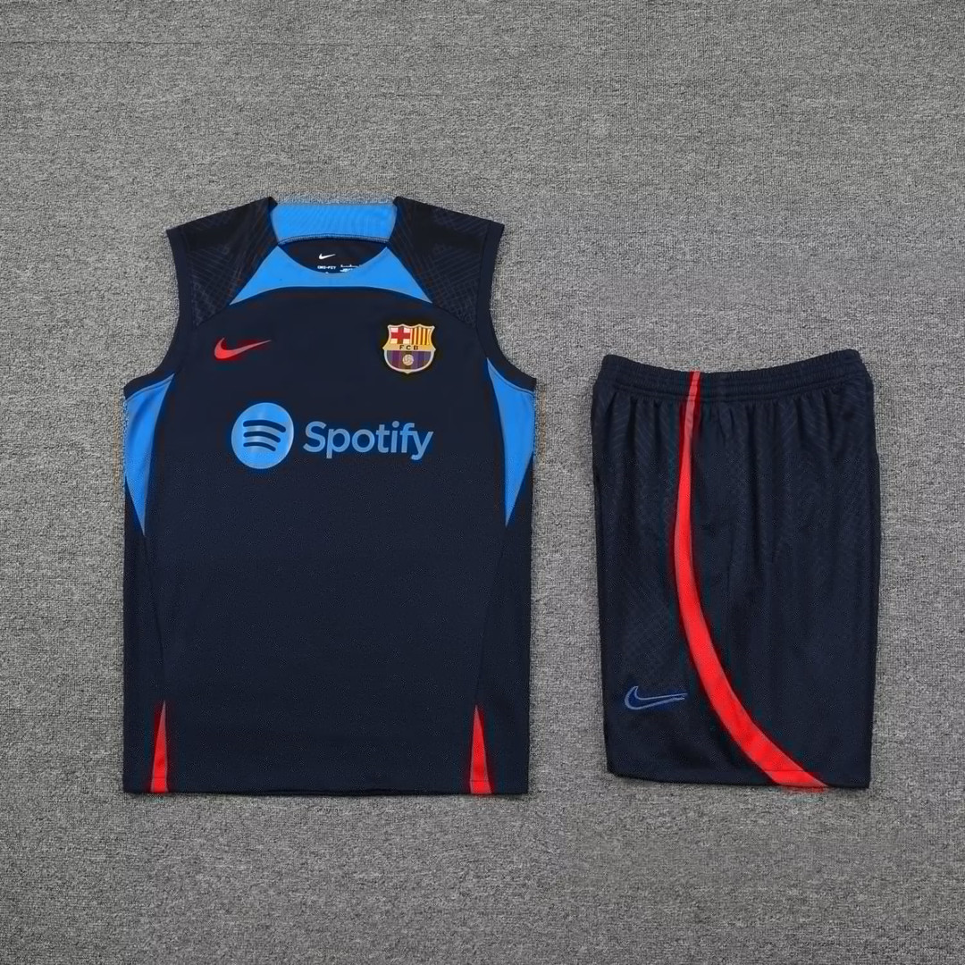 Barcelona Soccer Singlet + Short Replica Navy 2022/23 Mens