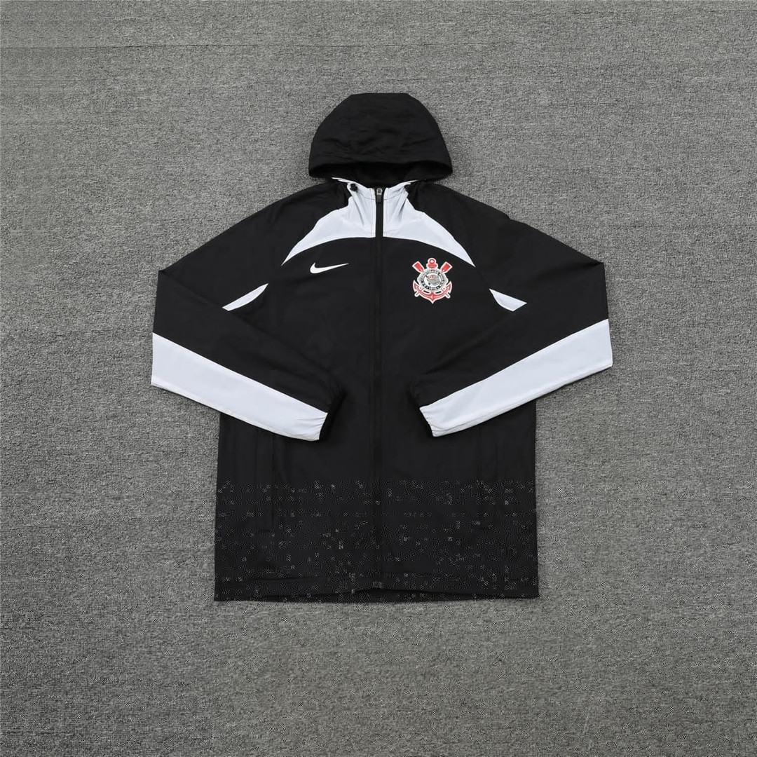 Corinthians All Weather Windrunner Soccer Jacket Black 2021/22 Men's (Hoodie)