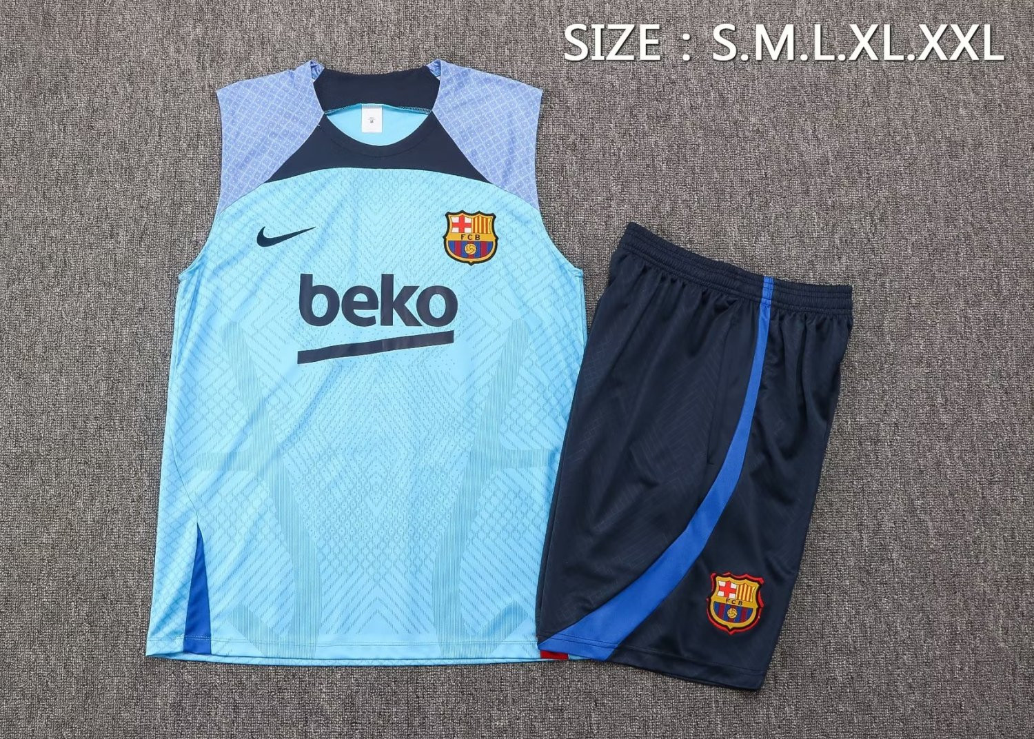 Barcelona Soccer Singlet + Short Replica Sky Blue 2021/22 Men's