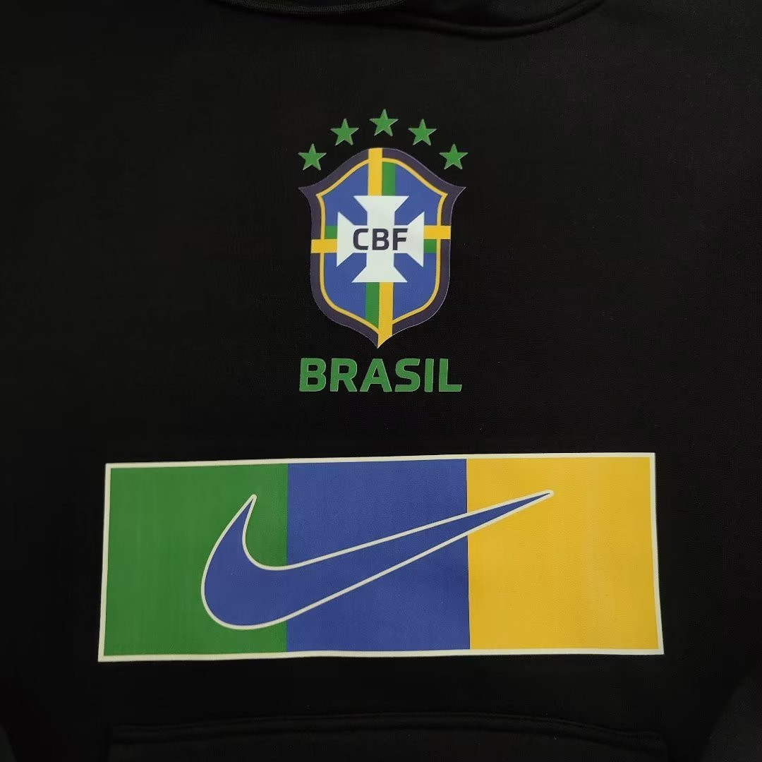 Brazil Soccer Sweatshirt Replica Black II Pullover 2022 Men's (Hoodie)