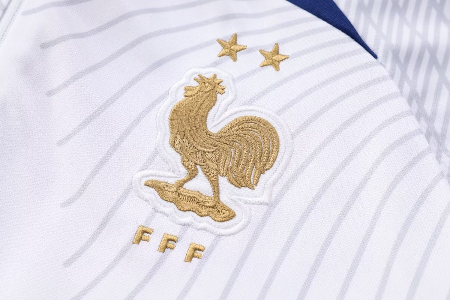 France Soccer Training Suit Replica White - Blue 2022 Mens