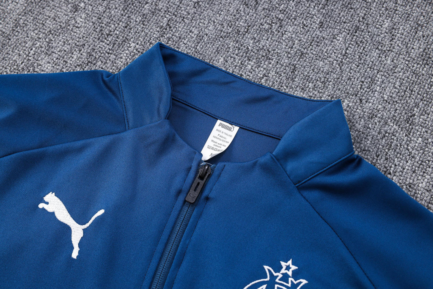 Olympique Marseille Soccer Jacket + Pants Replica Blue 2022/23 Mens