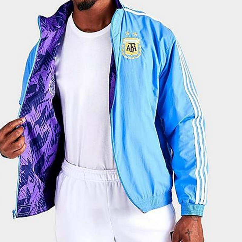 Argentina All Weather Windrunner Soccer Jacket Dual Side Blue / Purple 2022 Mens