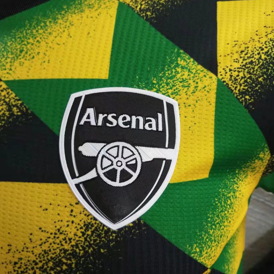 Arsenal Soccer Training Jersey Replica Green Yellow Black Mosaic Mens 2022 (Player Version)