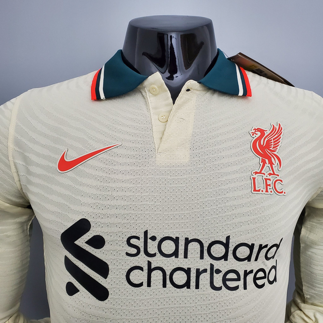 Liverpool Soccer Jersey Replica Away Long Sleeve Mens 2021/22 (Player Version)