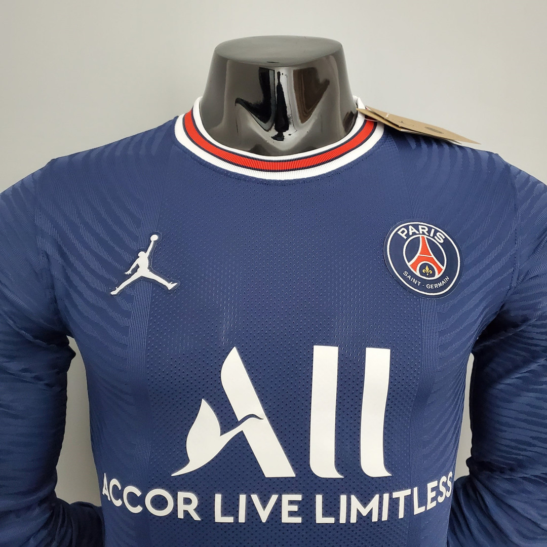 PSG Soccer Jersey Replica Home Long Sleeve Mens 2021/22 (Player Version)