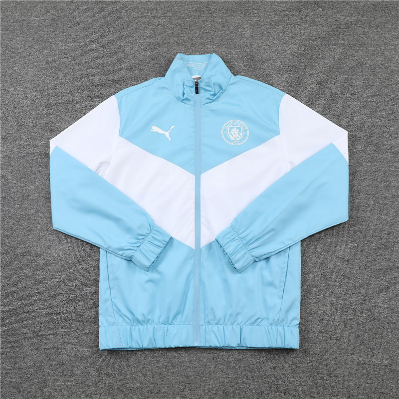Manchester City All Weather Windrunner Soccer Jacket Blue - White Mens 2022/23