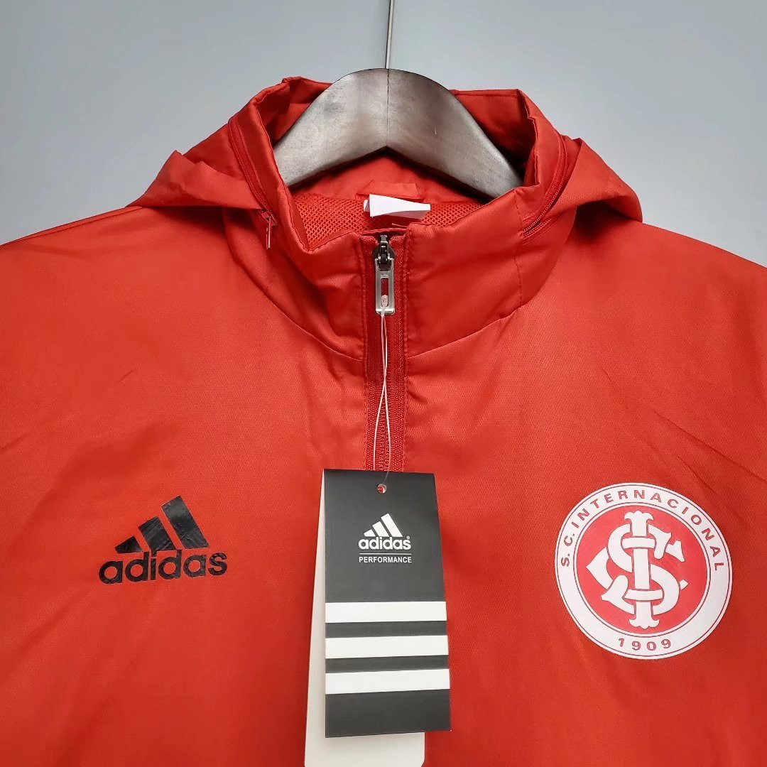 S. C. Internacional All Weather Windrunner Soccer Jacket Hoodie Red Mens 2022/23