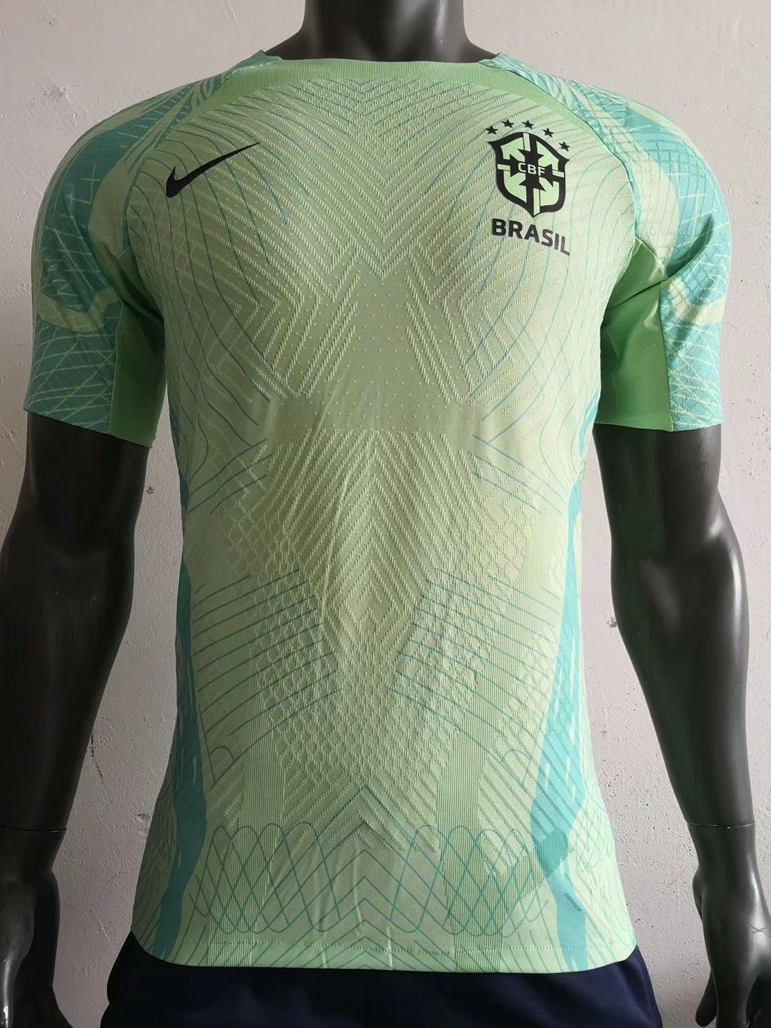 Brazil Soccer Training Jersey Replica Pre-Match Mint Mens 2022 (Match)