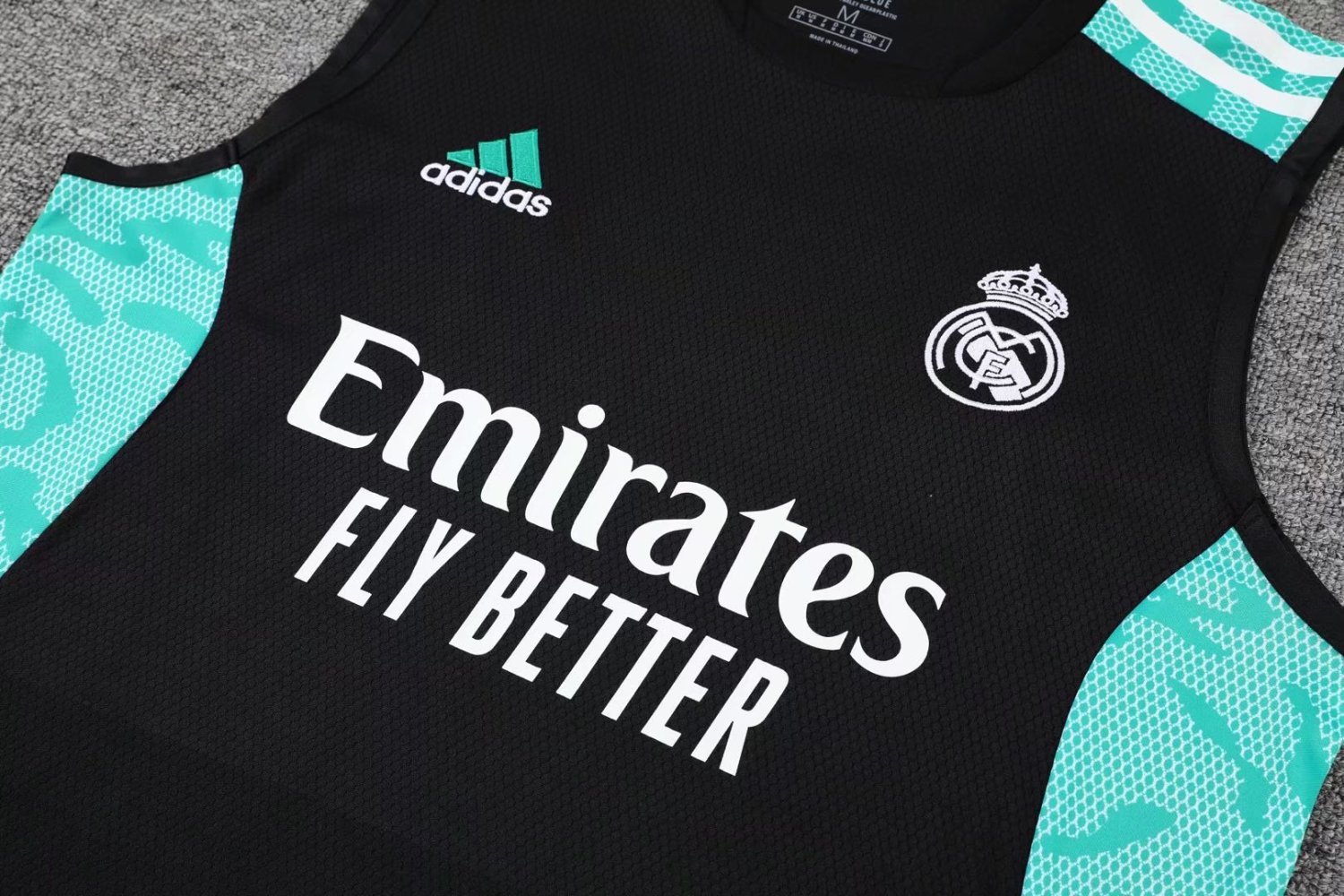 Real Madrid Soccer Training Suit Singlet + Short Black Mens 2022/23