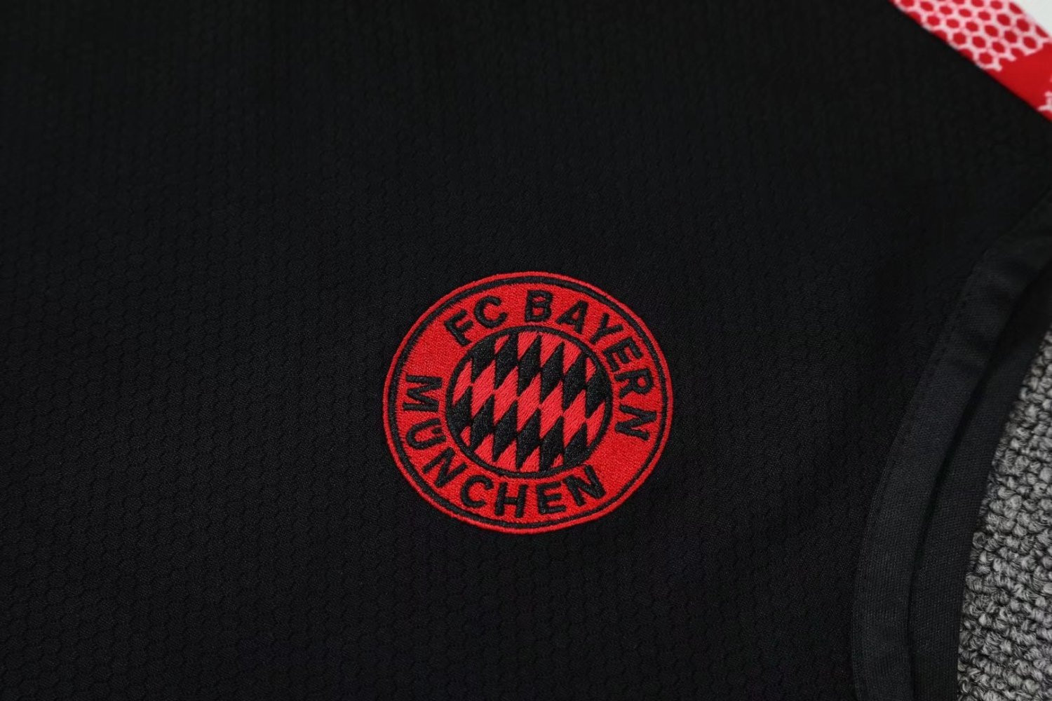 Bayern Munich Soccer Training Suit Singlet + Short Black Mens 2022/23
