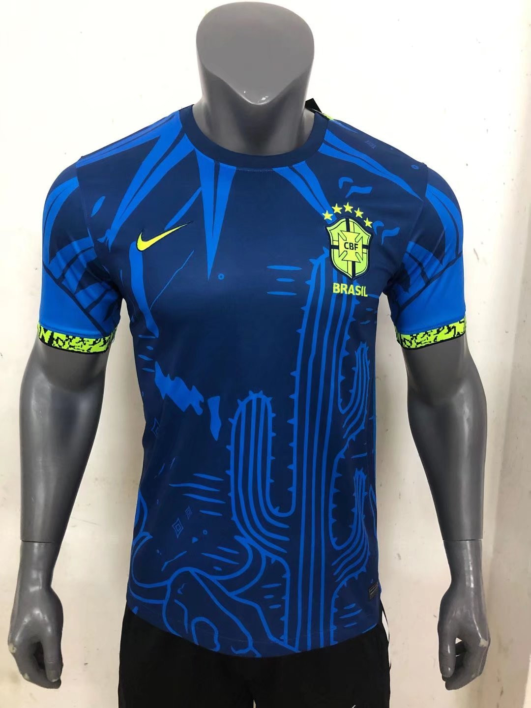 Brazil Soccer Jersey Replica Special Edition Blue Cactus Mens 2022