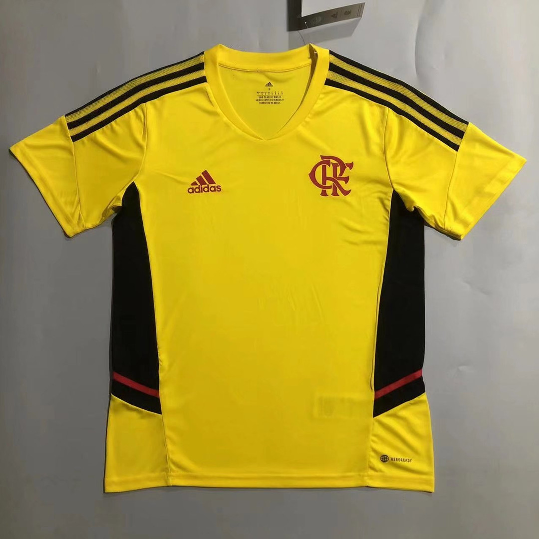 Flamengo Soccer Training Jersey Replica Yellow Mens 2022/23