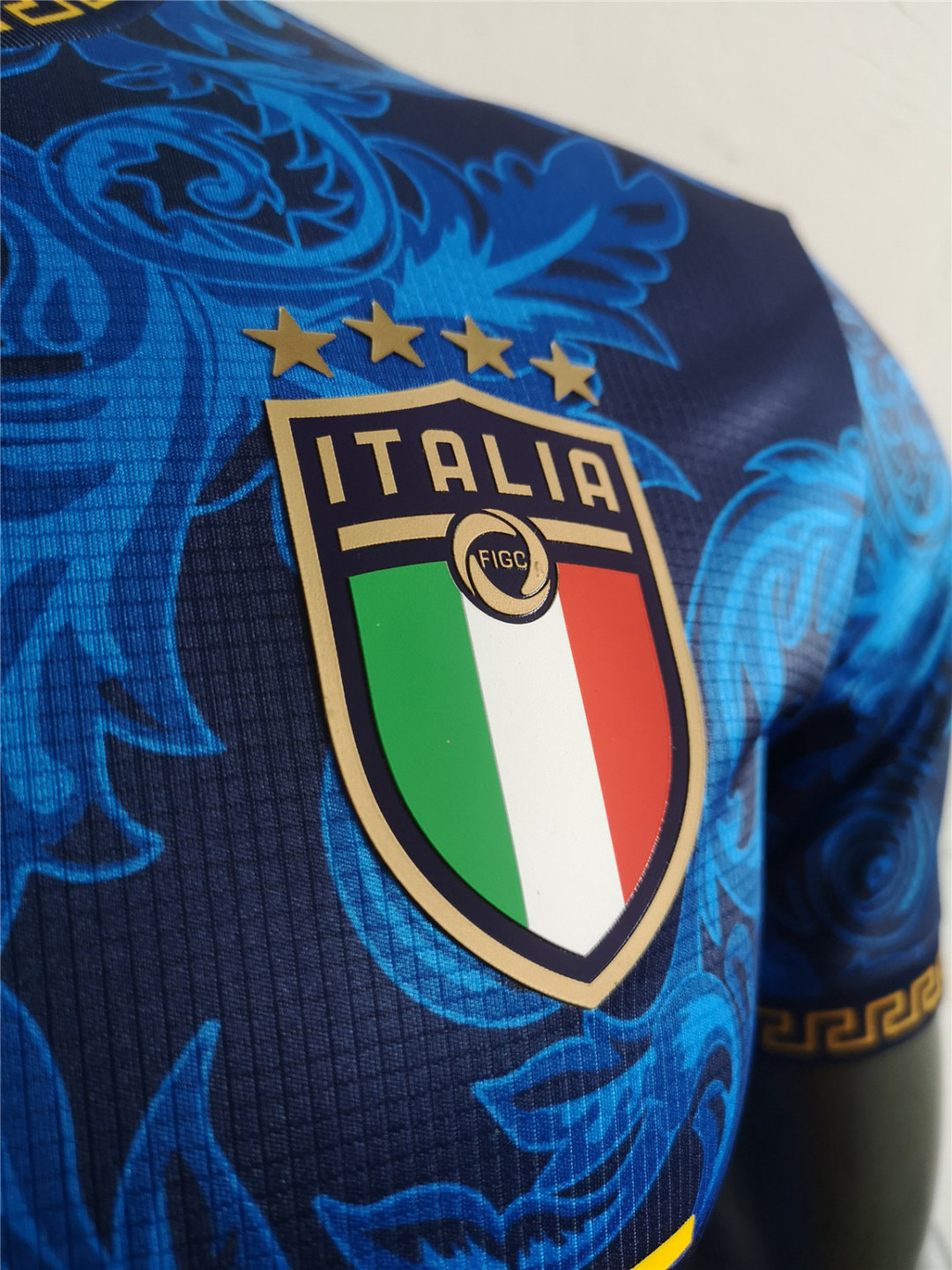 Italy x Versace Soccer Jersey Replica Special Edition Blue Mens 2022 (Match)