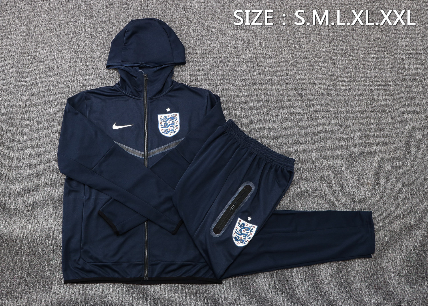 England Soccer Training Suit Jacket + Pants Hoodie Royal Mens 2022