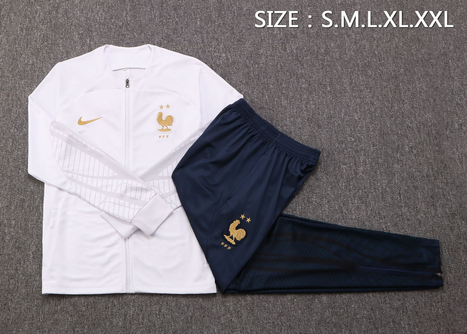France White Soccer Jacket + Pants Replica Mens 2022