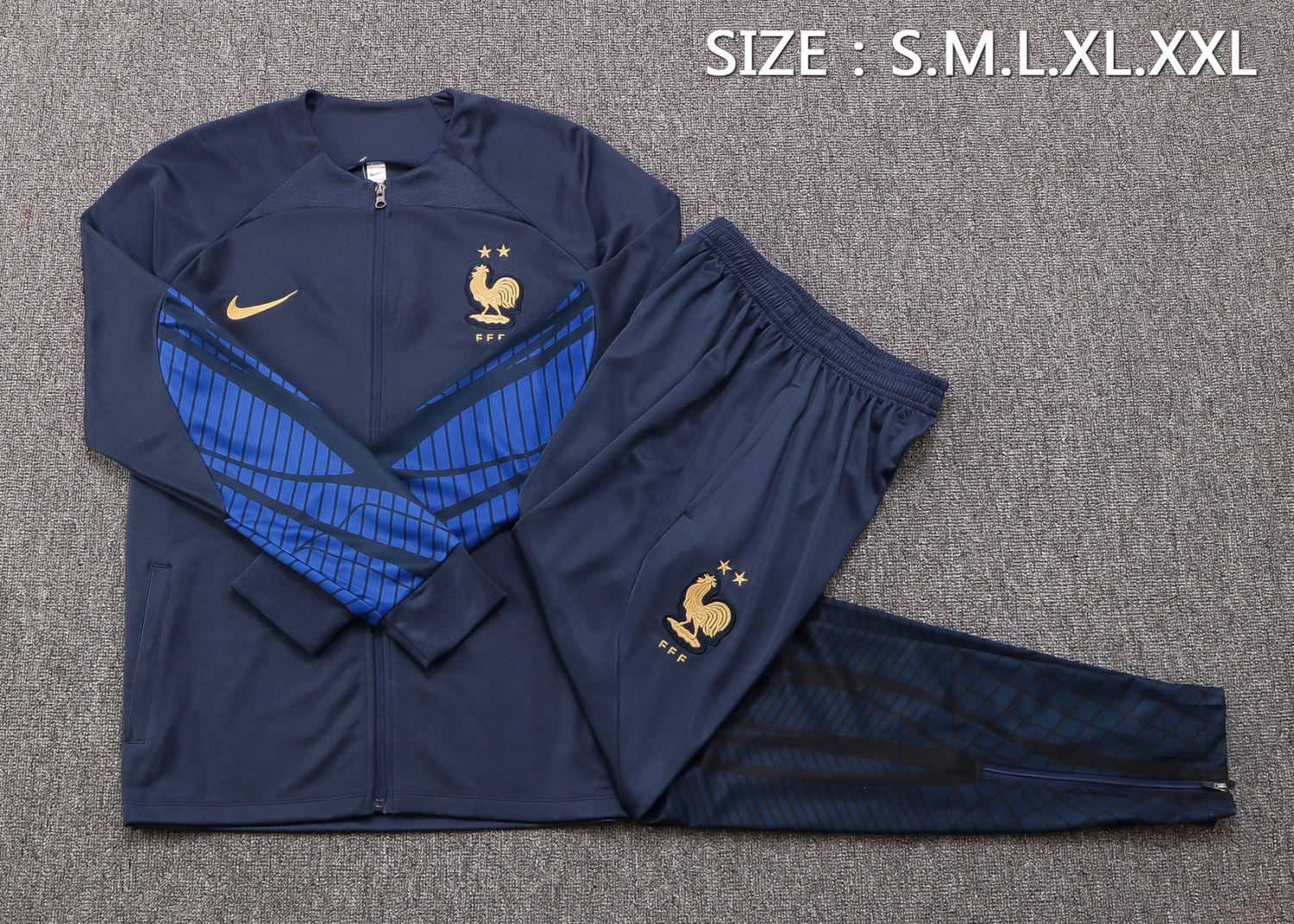 France Royal Soccer Jacket + Pants Replica Mens 2022