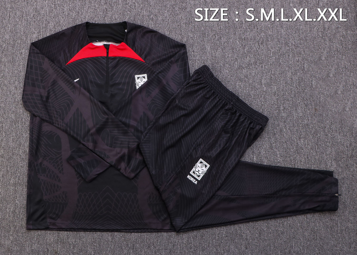Korea Soccer Training Suit Black 3D Print 2022/23 Mens