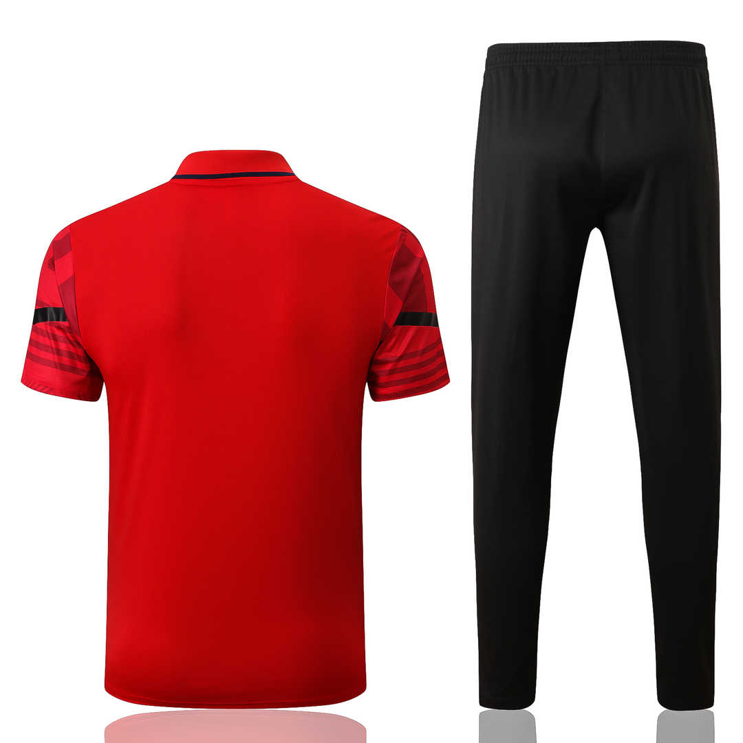 AC Milan Soccer Polo + Pants Replica Red 2022/23 Mens
