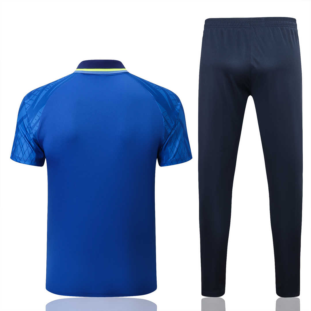 England Soccer Polo + Pants Replica Blue 2022/23 Mens